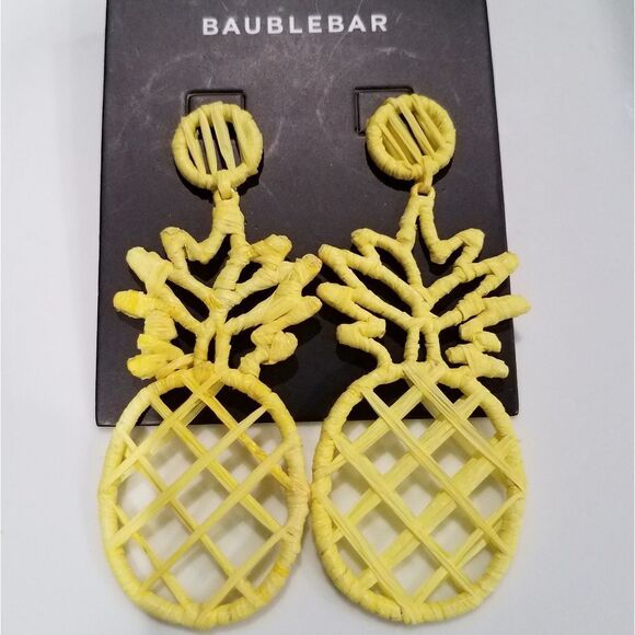 NEW BaubleBar Bermuda Pineapple Drop Earrings - Picture 1 of 7